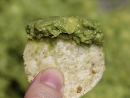 Homemade Guacamole on a Bite-Size Chip