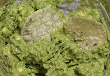 Homemade Guacamole with Corn Chips